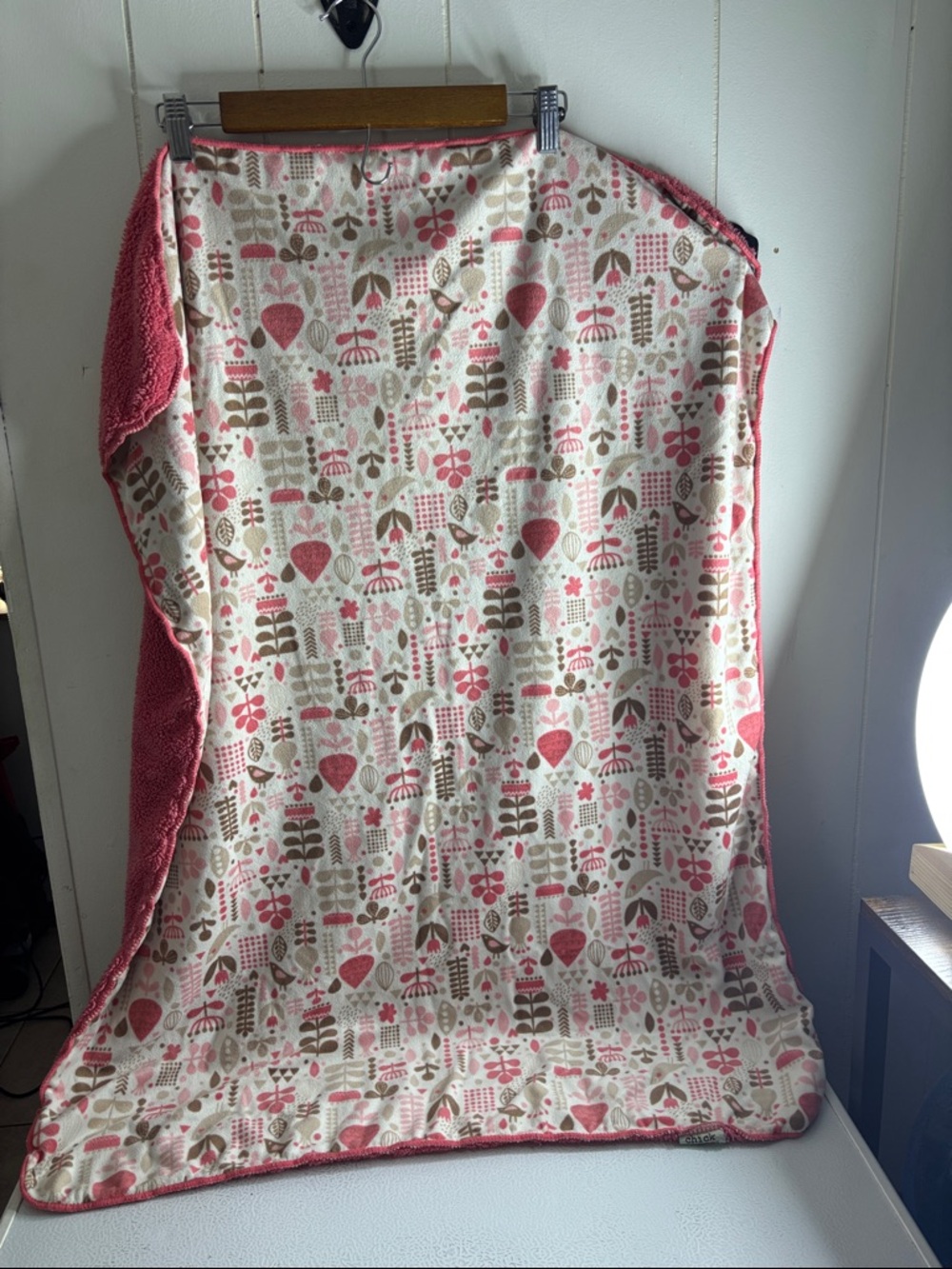 chick pea Pink and Brown Floral Baby Blanket